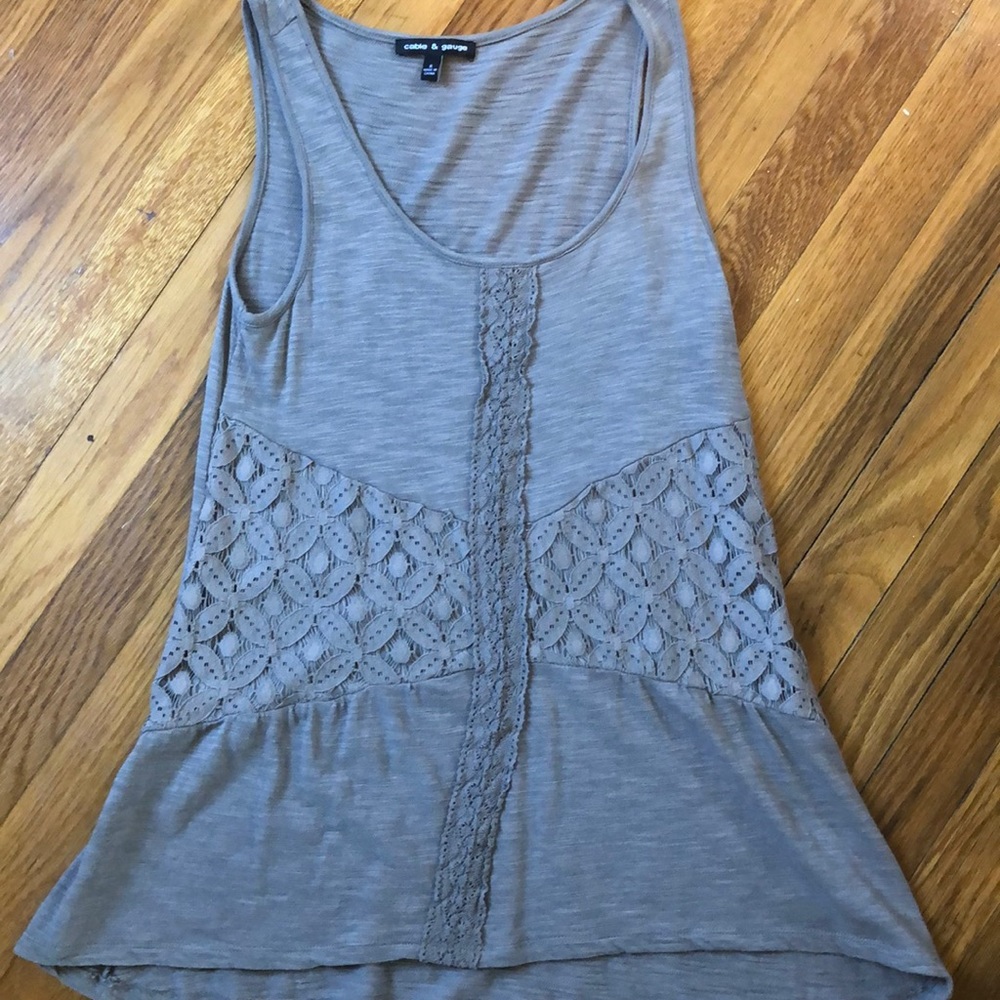 Cable and gauge tank top.